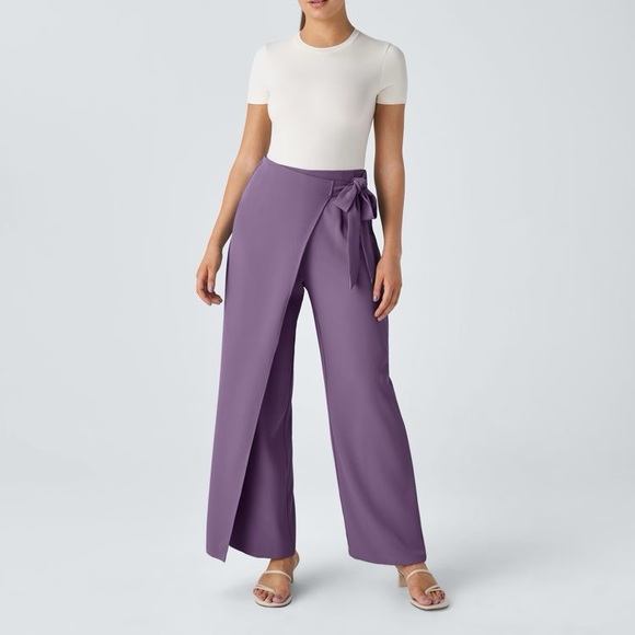HALARA Pants - Halara Flex™ High Waisted Tie Side Wide Leg Work Pants Size Small